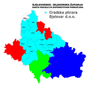 Distribucijsko područje - plinara Bjelovar